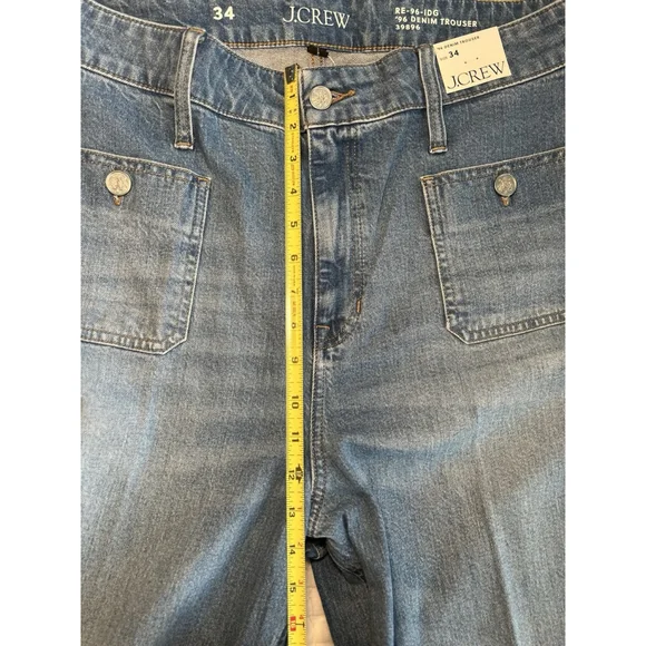 J. Crew Women’s High-rise Sailor Denim Trouser in 1996 Semi-stretch Size 34 NWT - Picture 8 of 11